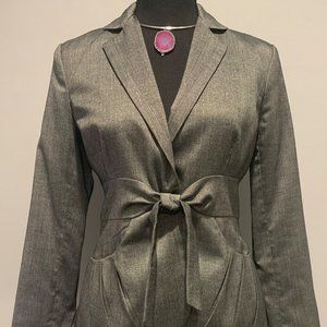 Loft Trulli Gray & Silver Pinstriped Suit